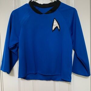 Blue Star Trek Top with Black Collar